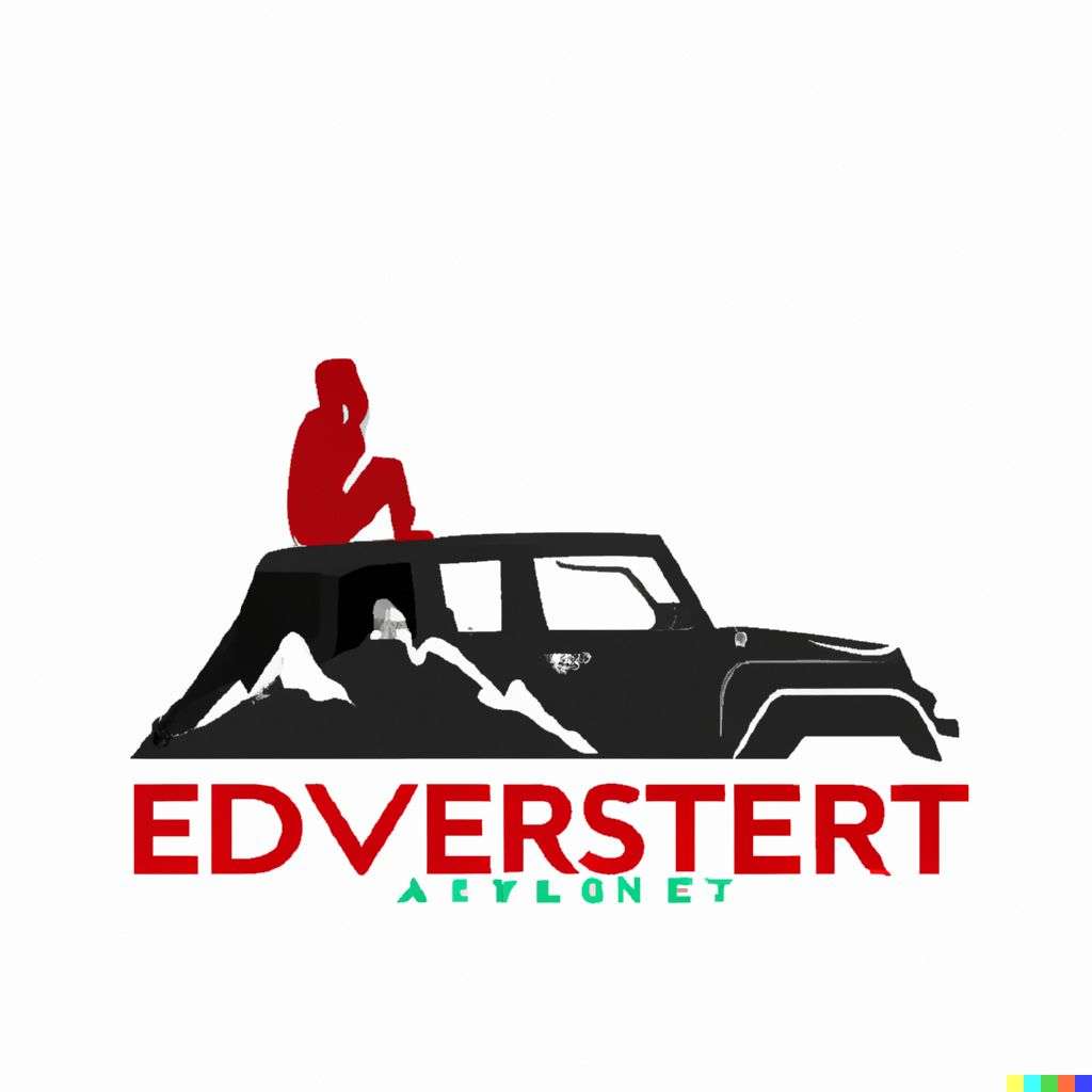 someone gazing at Mount Everest, auto company logo design
